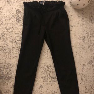 Ankle length stretch ruffle dress pants